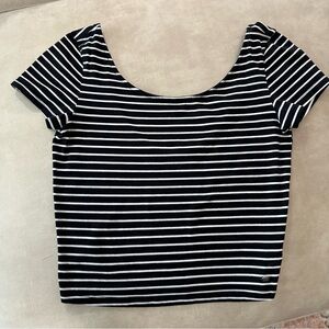 Striped Black and White Crop